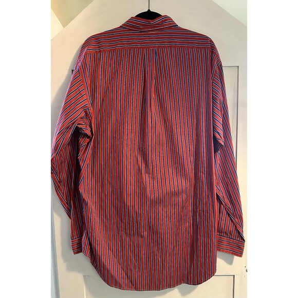 Men’s Ralph Lauren Shirt Red Blue Striped Button Down Classic Fit Size L - Picture 4 of 4